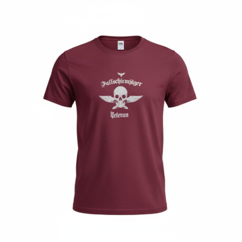 T-Shirt mit Totenkopf- und Schwingen-Print